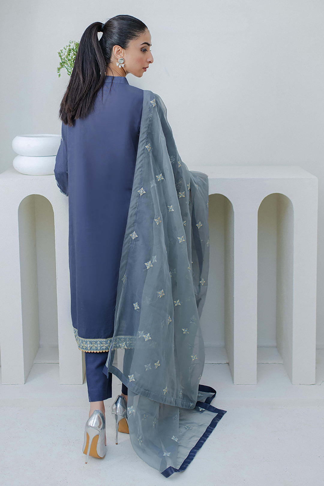 Zellbury | Unstitched 3 Piece Purple | Embroidered Shirt Shalwar Dupatta - 0300 - Designer Dress with Intricate embroidery and embellishments. Shop elegent wedding dress at Maria Faisal.