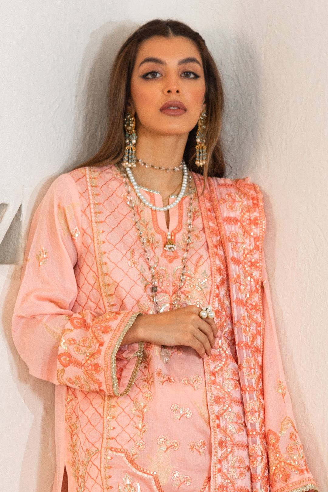 Zellbury | Unstitched 3 Piece Lawn | Embroidered Shirt Shalwar Dupatta - 0324 by Maria Faisal - Registered Vendor of : Zellbury Women - type : Luxury Unstitch - 100% original wedding dresses