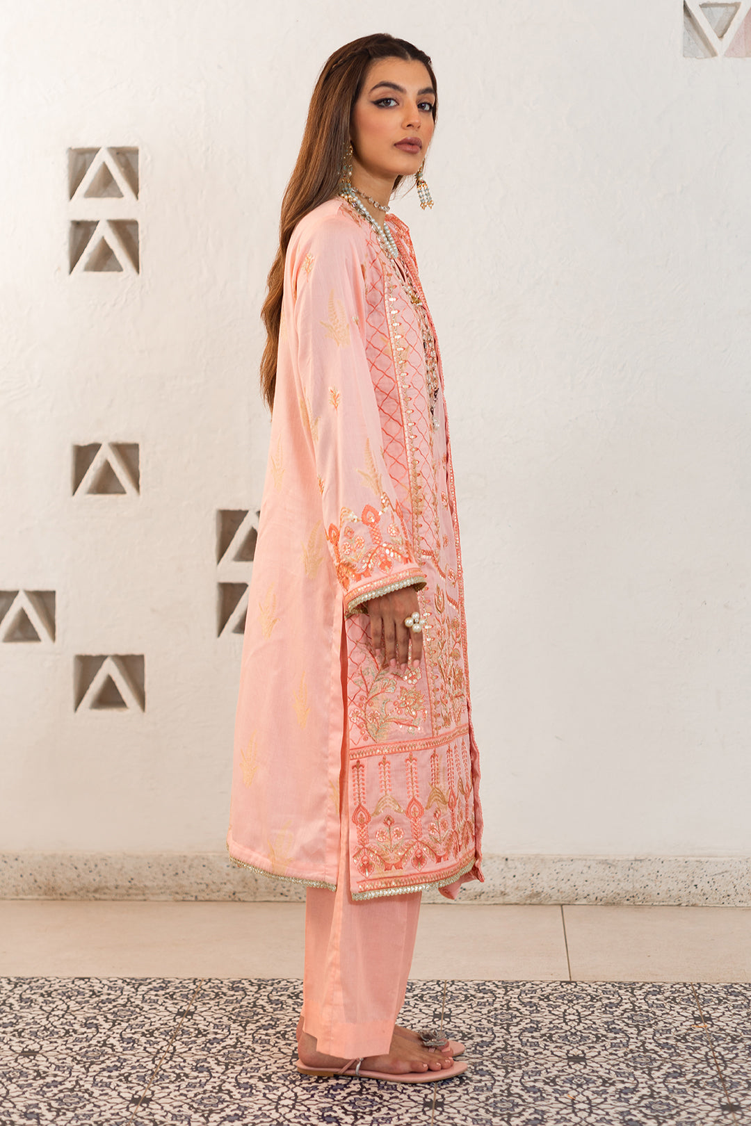 Zellbury | Unstitched 3 Piece Lawn | Embroidered Shirt Shalwar Dupatta - 0324 - Designer Dress with Intricate embroidery and embellishments. Shop elegent wedding dress at Maria Faisal.