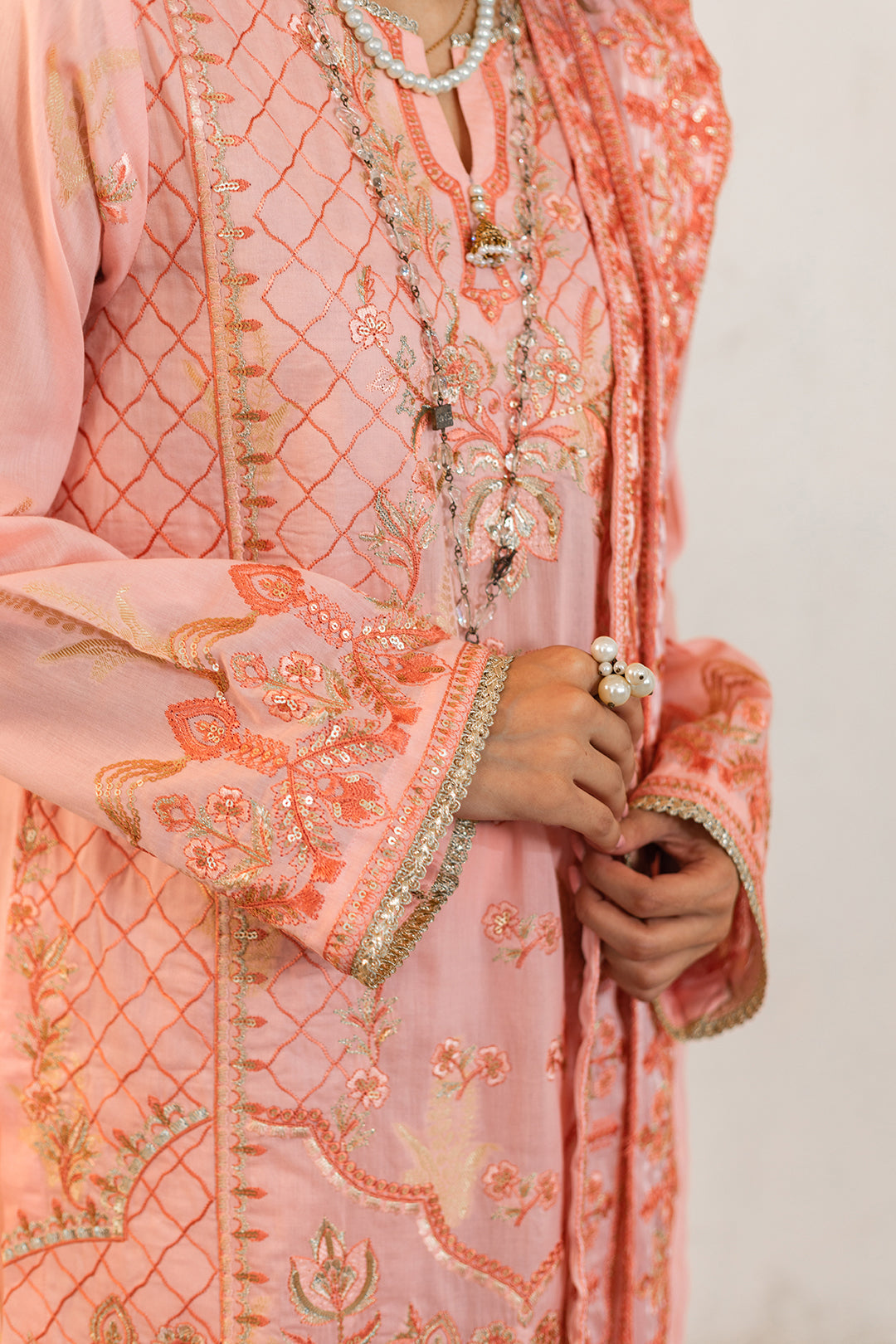 Zellbury | Unstitched 3 Piece Lawn | Embroidered Shirt Shalwar Dupatta - 0324 - Designer Dress with Intricate embroidery and embellishments. Shop elegent wedding dress at Maria Faisal.