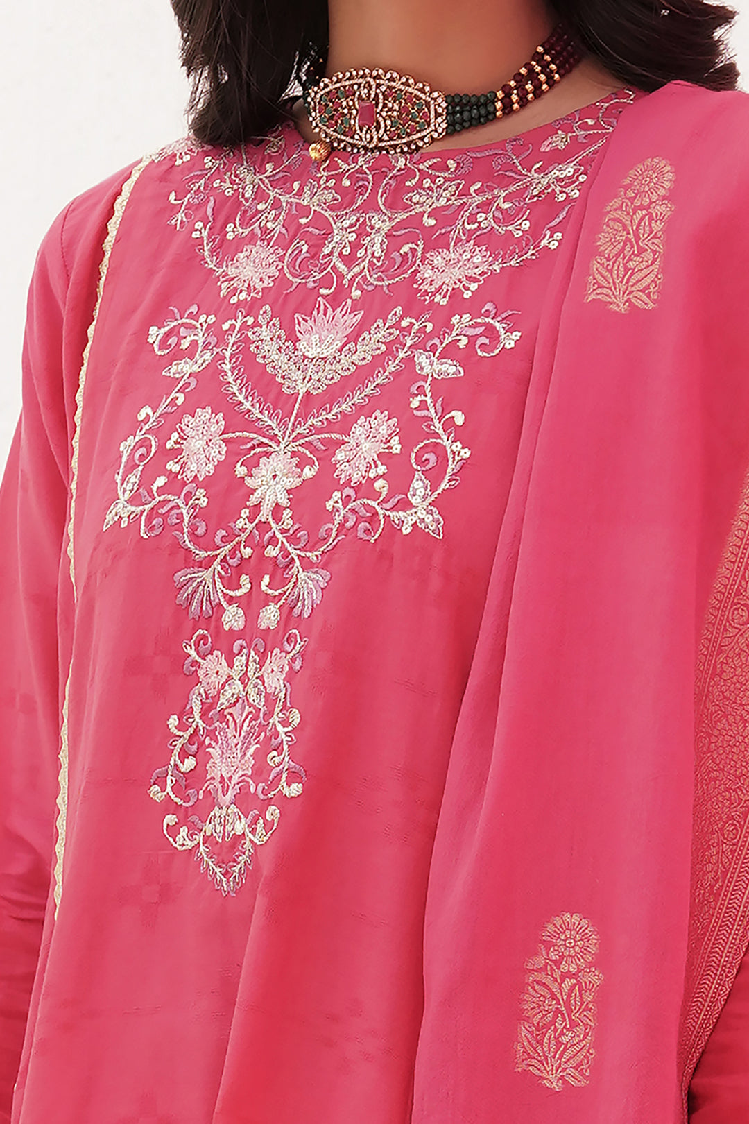 Zellbury | Unstitched 3 Piece Lawn | Embroidered Shirt Shalwar Dupatta - 0351 - Designer Dress with Intricate embroidery and embellishments. Shop elegent wedding dress at Maria Faisal.