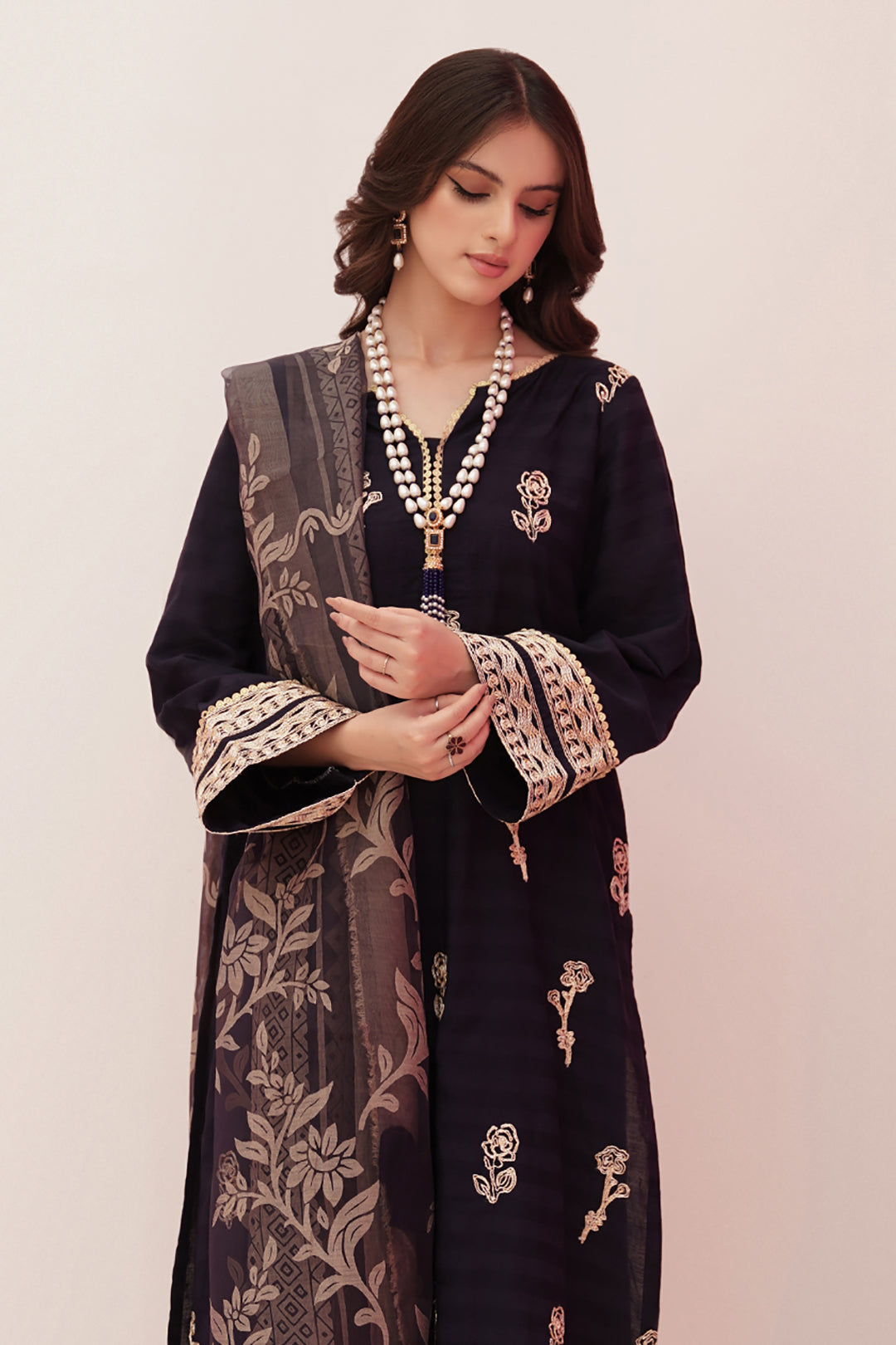 Zellbury | Unstitched 3 Piece Lawn | Embroidered Shirt Shalwar Dupatta - 0355 - Designer Dress with Intricate embroidery and embellishments. Shop elegent wedding dress at Maria Faisal.