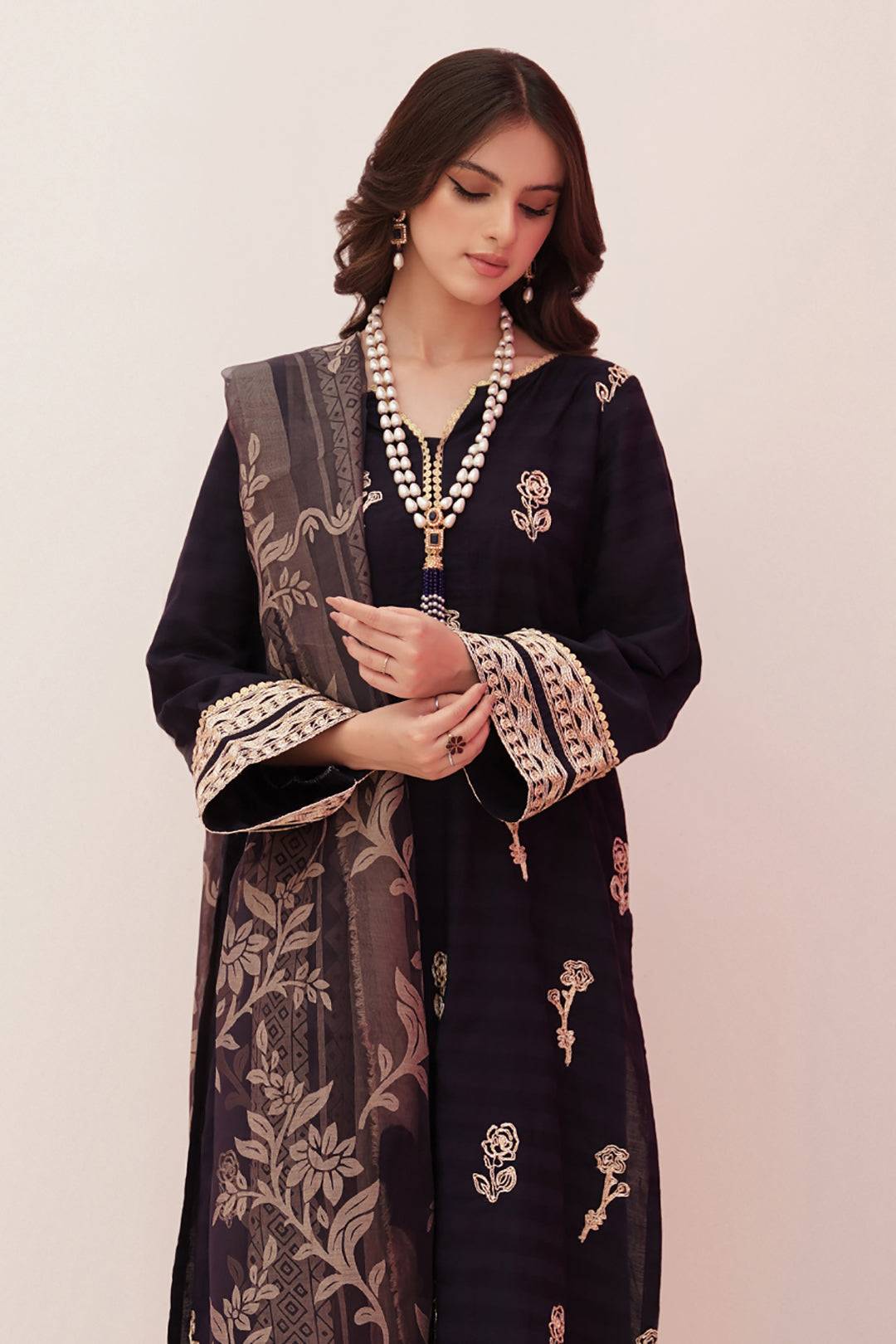 Zellbury | Unstitched 3 Piece Lawn | Embroidered Shirt Shalwar Dupatta - 0355 by Maria Faisal - Registered Vendor of : Zellbury Women - type : Luxury Unstitch - 100% original wedding dresses
