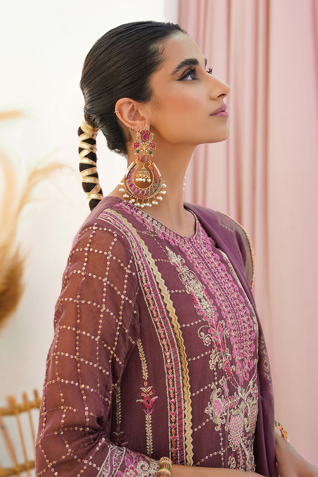 Zellbury | Unstitched 3 Piece Khaddi | Embroidered Shirt Shalwar Dupatta - 0356 - Designer Dress with Intricate embroidery and embellishments. Shop elegent wedding dress at Maria Faisal.