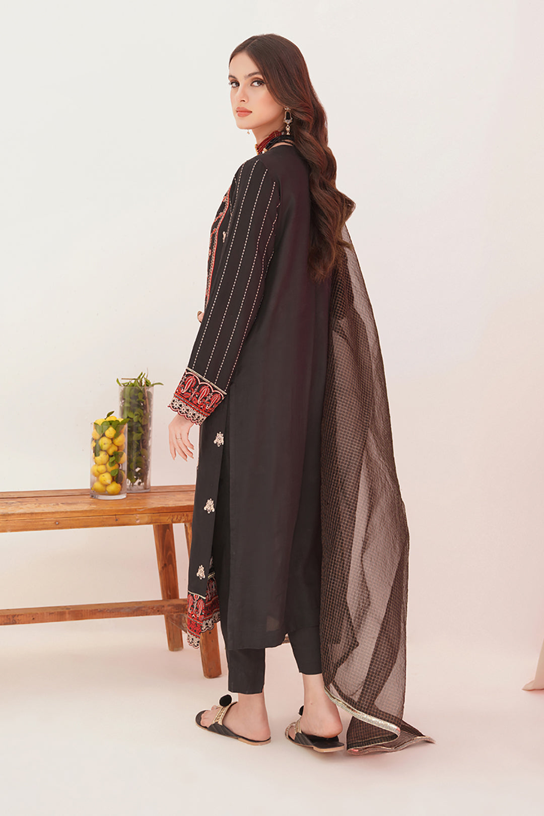 Zellbury | Unstitched 3 Piece Raw Silk | Embroidered Shirt Shalwar Dupatta - 0357 - Designer Dress with Intricate embroidery and embellishments. Shop elegent wedding dress at Maria Faisal.