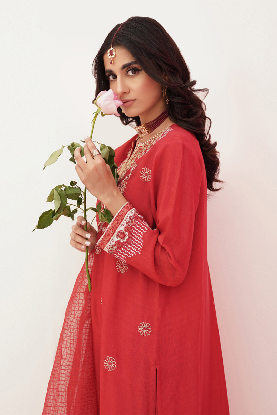 Zellbury | Unstitched 3 Piece Raw Silk | Embroidered Shirt Shalwar Dupatta - 0358 - Designer Dress with Intricate embroidery and embellishments. Shop elegent wedding dress at Maria Faisal.