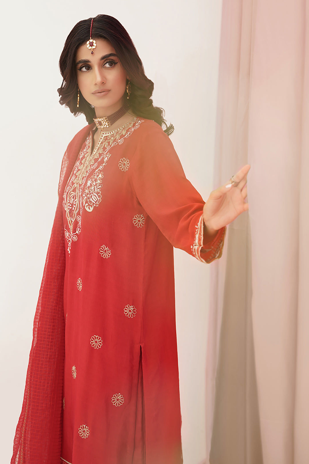 Zellbury | Unstitched 3 Piece Raw Silk | Embroidered Shirt Shalwar Dupatta - 0358 - Designer Dress with Intricate embroidery and embellishments. Shop elegent wedding dress at Maria Faisal.