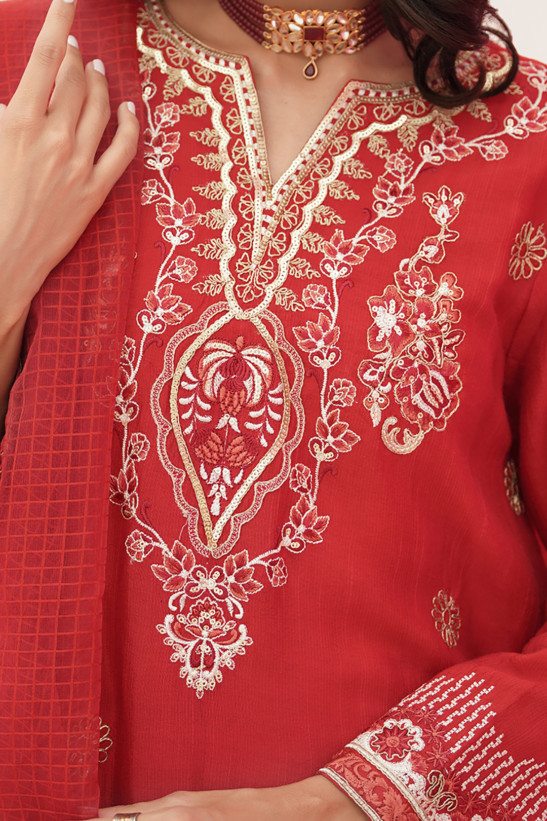 Zellbury | Unstitched 3 Piece Raw Silk | Embroidered Shirt Shalwar Dupatta - 0358 - Designer Dress with Intricate embroidery and embellishments. Shop elegent wedding dress at Maria Faisal.