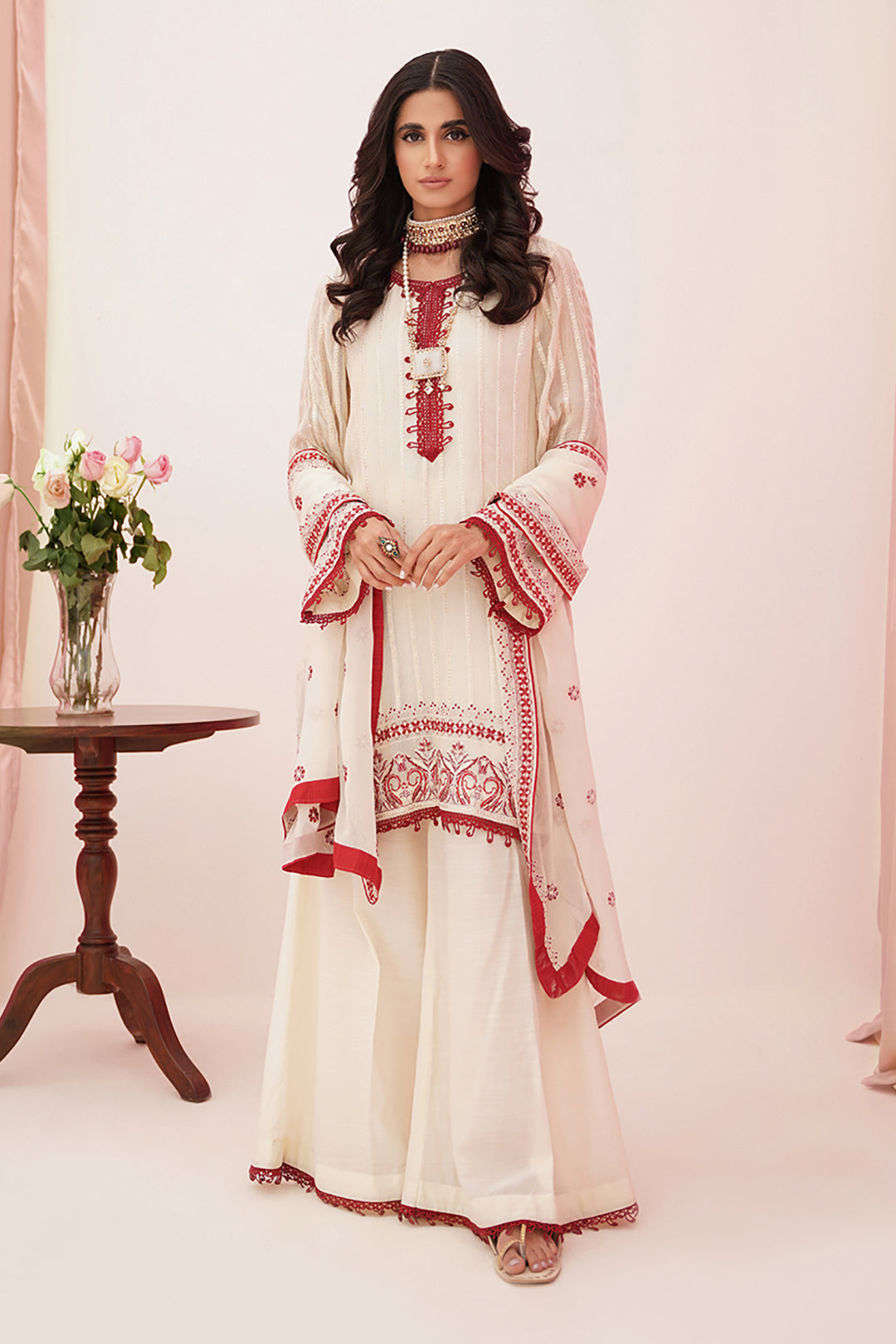 Zellbury | Unstitched 3 Piece Khaddi | Embroidered Shirt Shalwar Dupatta - 0363 - Designer Dress with Intricate embroidery and embellishments. Shop elegent wedding dress at Maria Faisal.