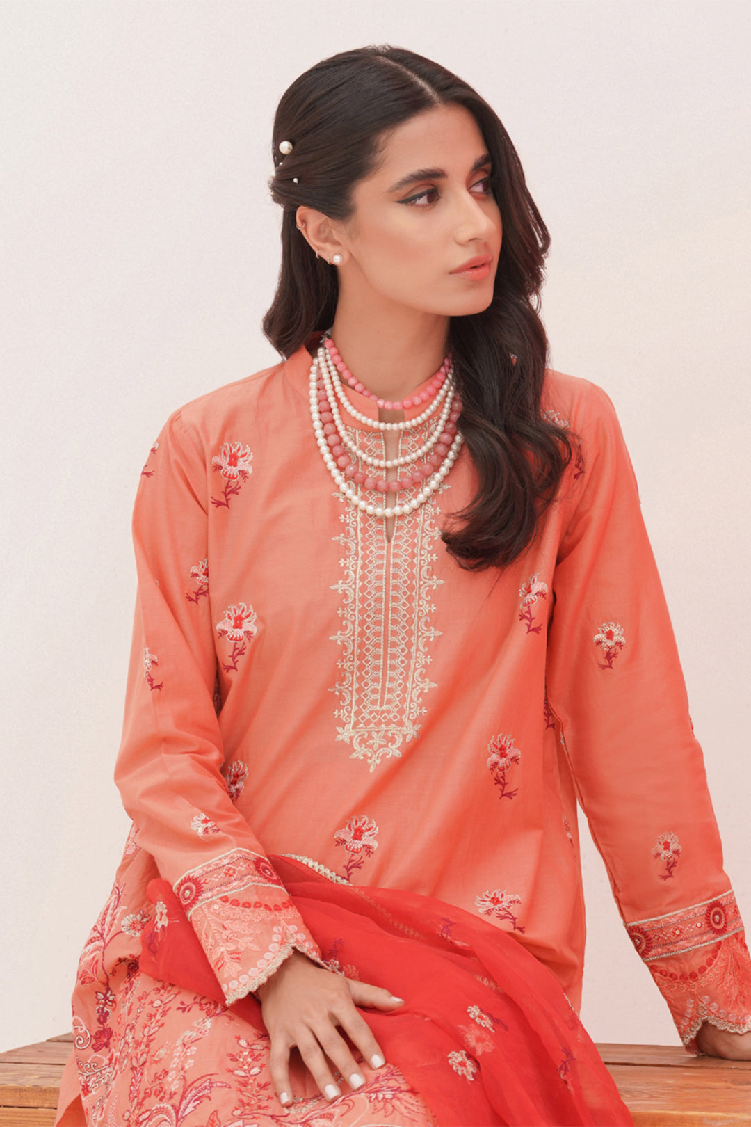 Zellbury | Unstitched 3 Piece Lawn | Embroidered Shirt Shalwar Dupatta - 0365 - Designer Dress with Intricate embroidery and embellishments. Shop elegent wedding dress at Maria Faisal.