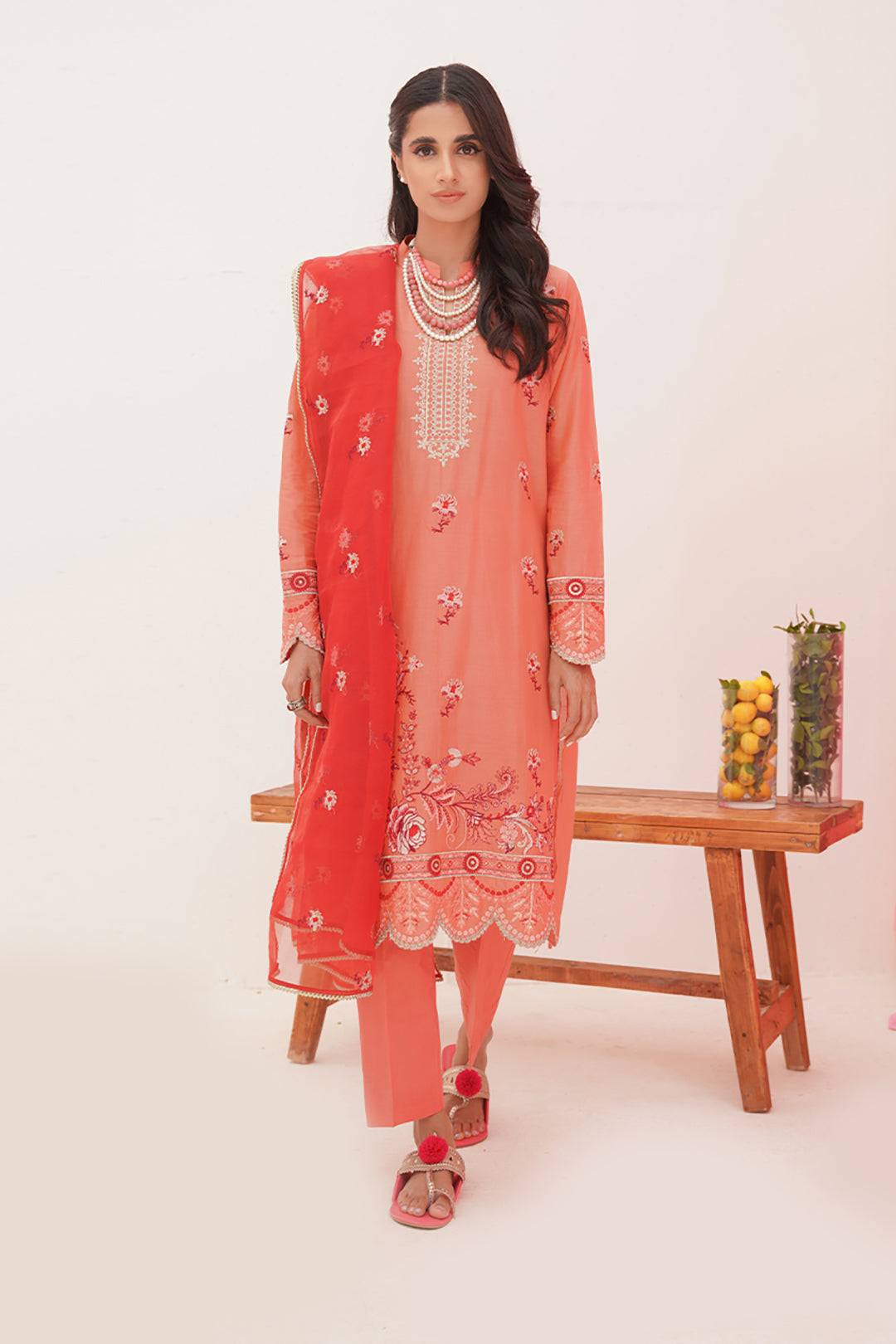 Zellbury | Unstitched 3 Piece Lawn | Embroidered Shirt Shalwar Dupatta - 0365 by Maria Faisal - Registered Vendor of : Zellbury Women - type : Luxury Unstitch - 100% original wedding dresses