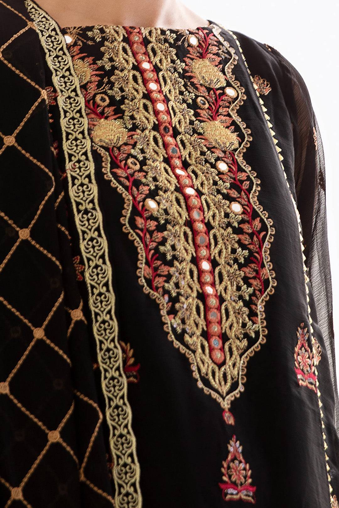 Zellbury | Unstitched 3 Piece Chiffon | Embroidered Shirt Shalwar Dupatta - 0293 by Maria Faisal - Registered Vendor of : Zellbury Women - type : Luxury Unstitch - 100% original wedding dresses