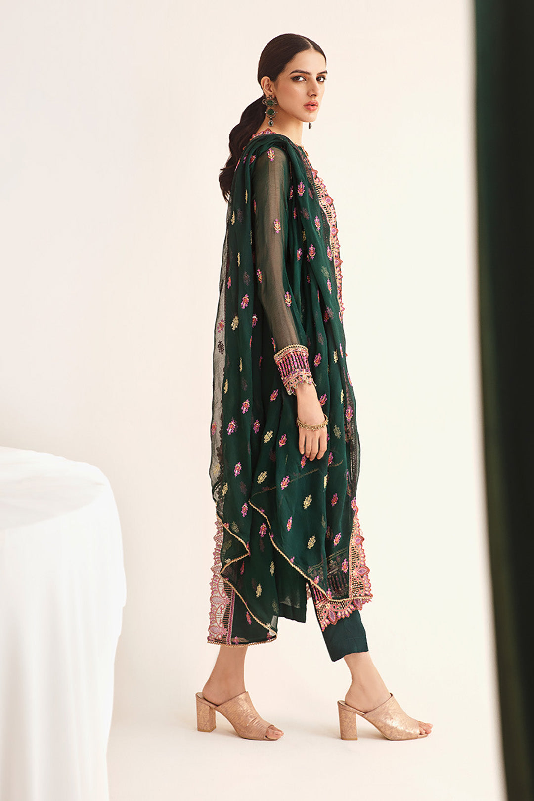 Zellbury | Unstitched 3 Piece | Embroidered Shirt Shalwar Dupatta - 0294 - Designer Dress with Intricate embroidery and embellishments. Shop elegent wedding dress at Maria Faisal.