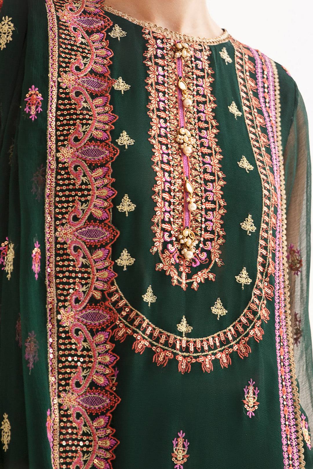 Zellbury | Unstitched 3 Piece | Embroidered Shirt Shalwar Dupatta - 0294 by Maria Faisal - Registered Vendor of : Zellbury Women - type : Luxury Unstitch - 100% original wedding dresses