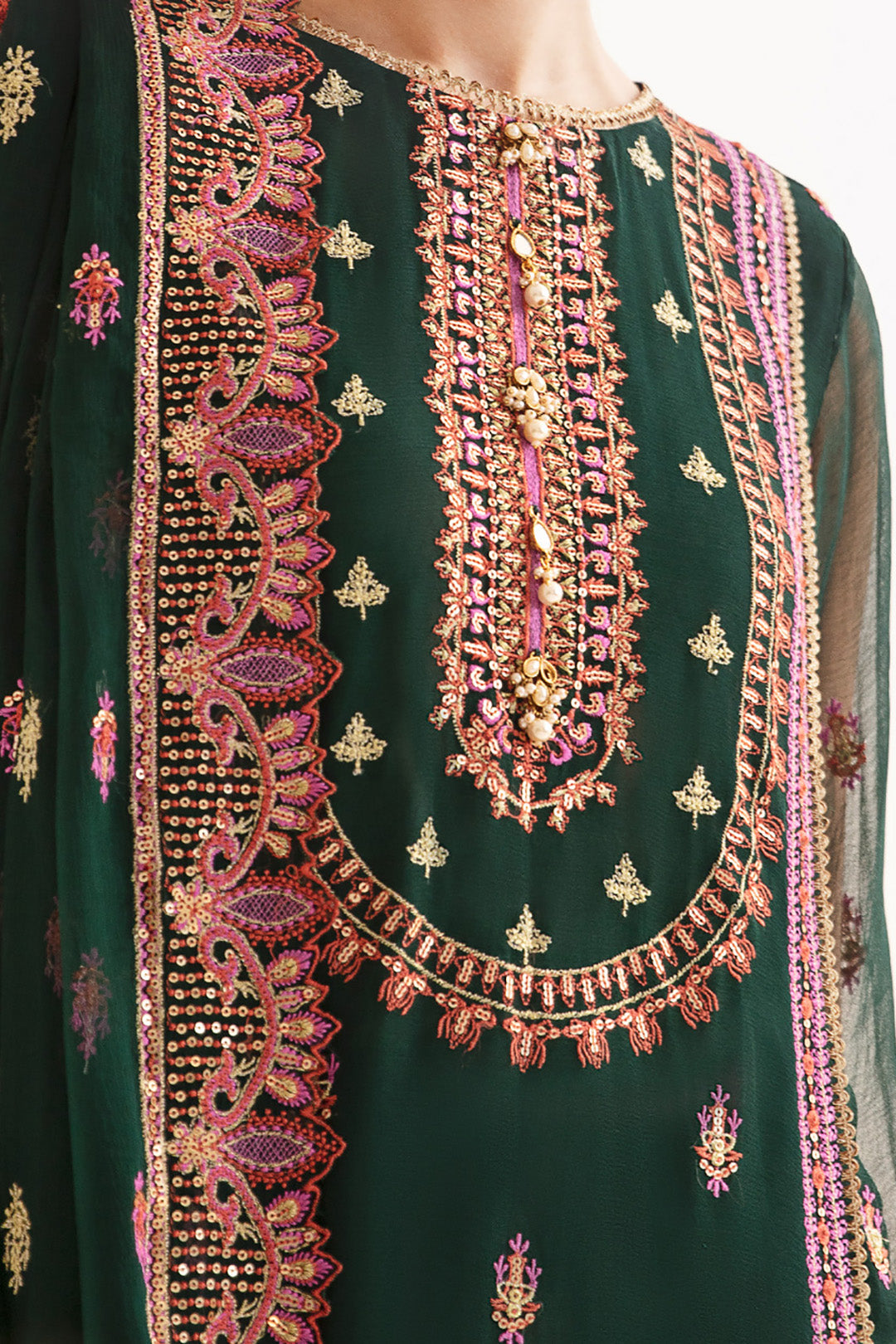 Zellbury | Unstitched 3 Piece | Embroidered Shirt Shalwar Dupatta - 0294 - Designer Dress with Intricate embroidery and embellishments. Shop elegent wedding dress at Maria Faisal.