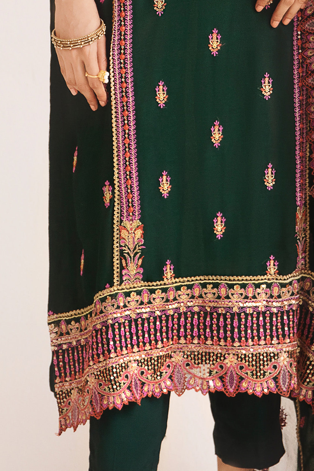 Zellbury | Unstitched 3 Piece | Embroidered Shirt Shalwar Dupatta - 0294 - Designer Dress with Intricate embroidery and embellishments. Shop elegent wedding dress at Maria Faisal.