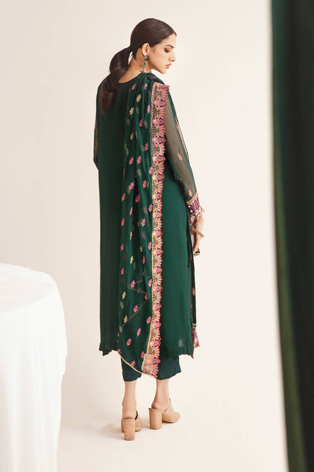 Zellbury | Unstitched 3 Piece | Embroidered Shirt Shalwar Dupatta - 0294 by Maria Faisal - Registered Vendor of : Zellbury Women - type : Luxury Unstitch - 100% original wedding dresses