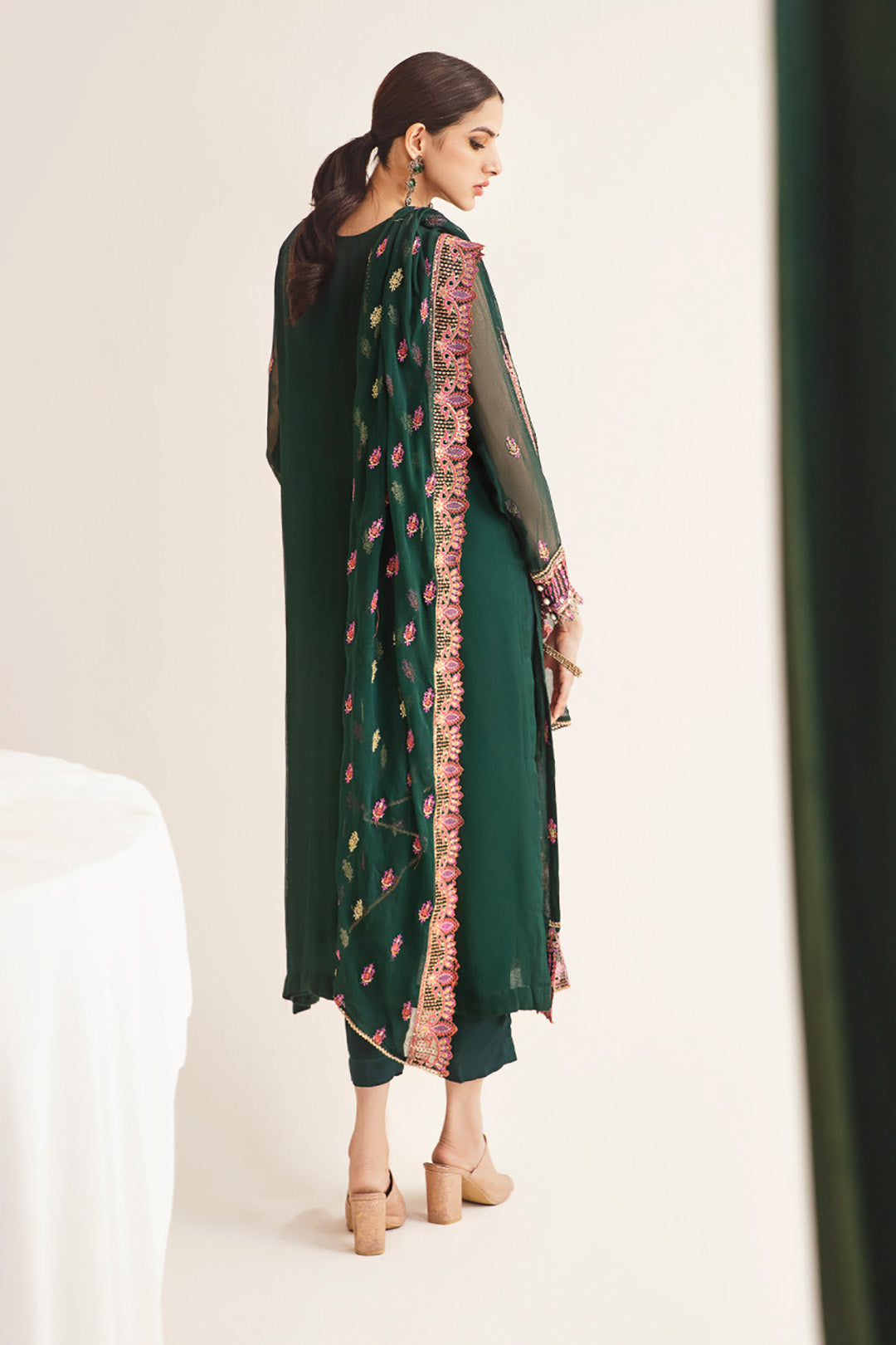 Zellbury | Unstitched 3 Piece | Embroidered Shirt Shalwar Dupatta - 0294 - Designer Dress with Intricate embroidery and embellishments. Shop elegent wedding dress at Maria Faisal.