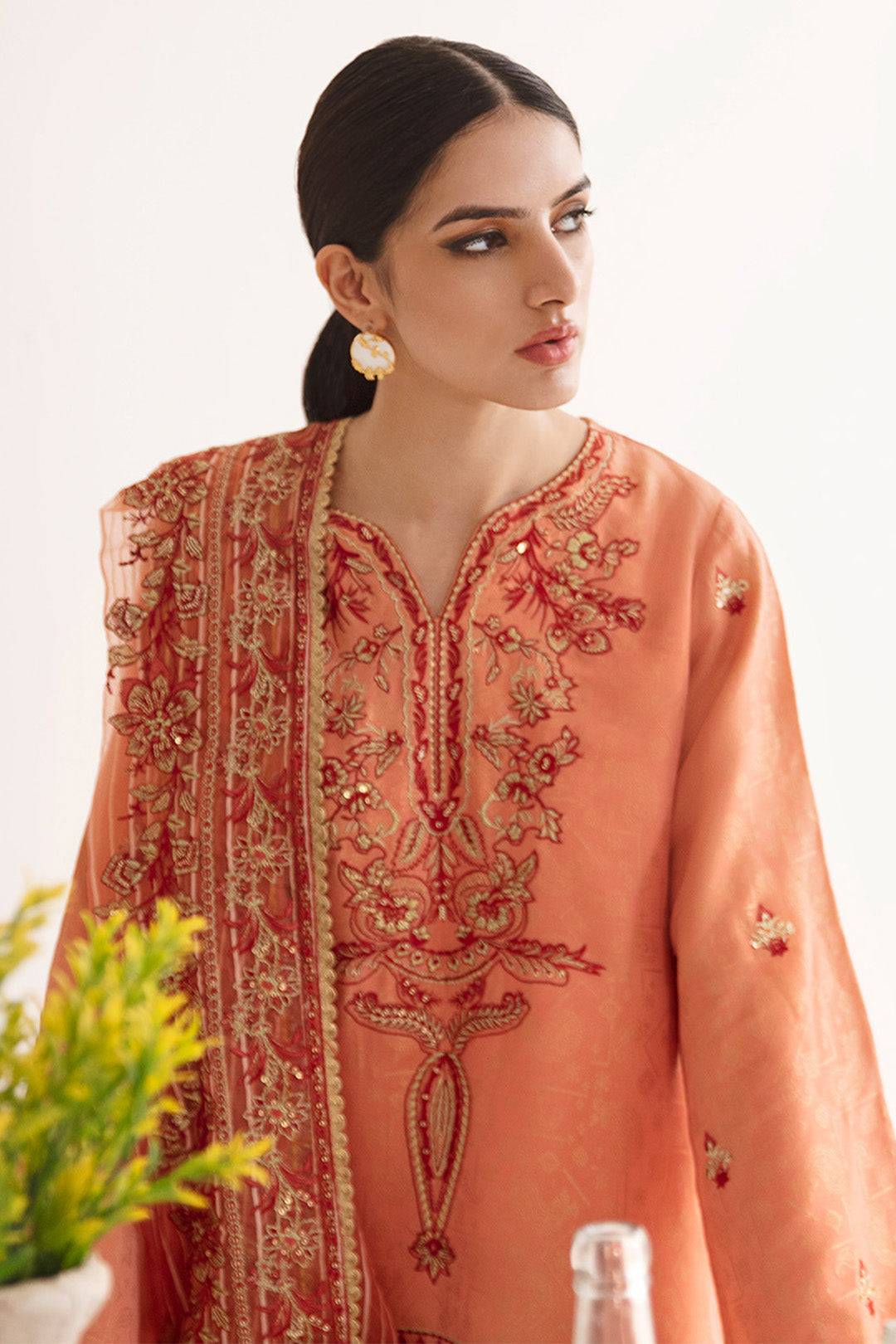 Zellbury | Unstitched 3 Piece Jacquard | Embroidered Shirt Shalwar Dupatta - 0296 by Maria Faisal - Registered Vendor of : Zellbury Women - type : Luxury Unstitch - 100% original wedding dresses