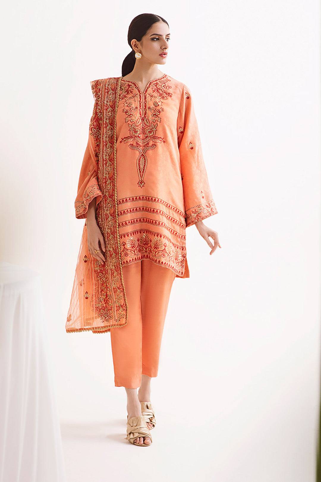Zellbury | Unstitched 3 Piece Jacquard | Embroidered Shirt Shalwar Dupatta - 0296 by Maria Faisal - Registered Vendor of : Zellbury Women - type : Luxury Unstitch - 100% original wedding dresses