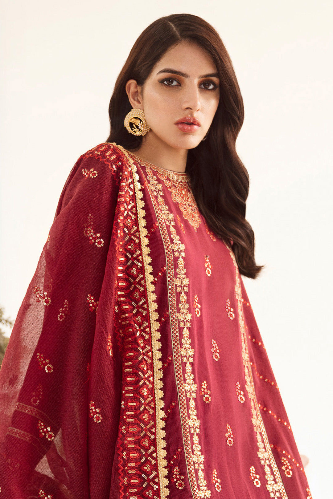 Zellbury | Unstitched 3 Piece Raw Silk | Embroidered Shirt Shalwar Dupatta - 0297 - Designer Dress with Intricate embroidery and embellishments. Shop elegent wedding dress at Maria Faisal.