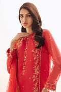 Zellbury | Unstitched 3 Piece Organza | Embroidered Shirt Shalwar Dupatta - 0303 - Designer Dress with Intricate embroidery and embellishments. Shop elegent wedding dress at Maria Faisal.
