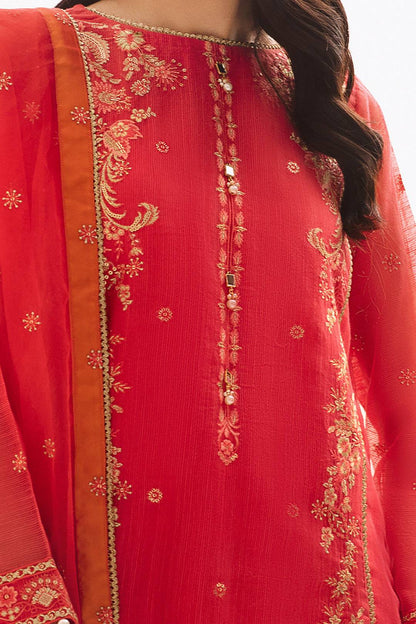 Zellbury | Unstitched 3 Piece Organza | Embroidered Shirt Shalwar Dupatta - 0303 by Maria Faisal - Registered Vendor of : Zellbury Women - type : Luxury Unstitch - 100% original wedding dresses