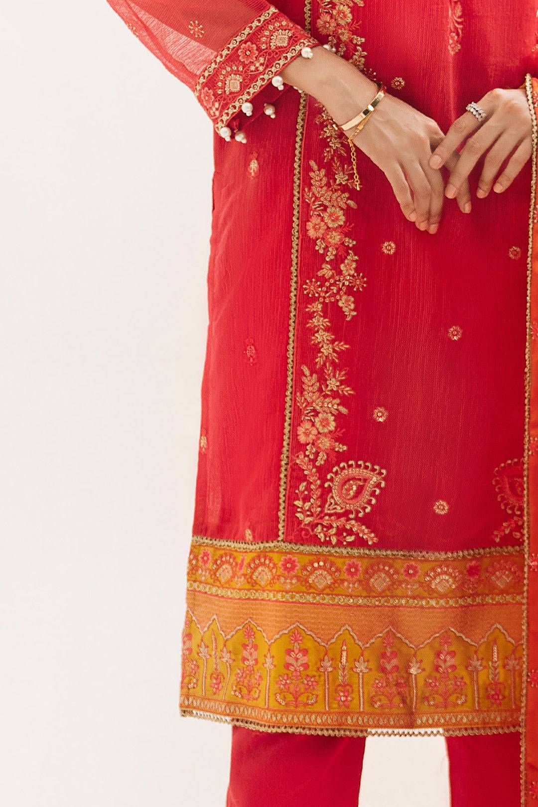 Zellbury | Unstitched 3 Piece Organza | Embroidered Shirt Shalwar Dupatta - 0303 by Maria Faisal - Registered Vendor of : Zellbury Women - type : Luxury Unstitch - 100% original wedding dresses