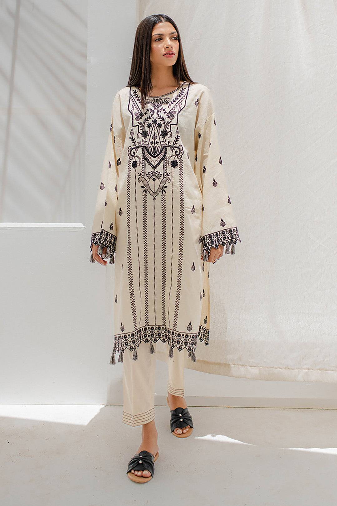 Zellbury | Unstitched 2 Piece Jacquard | Embroidered Shirt Shalwar - 0657 by Maria Faisal - Registered Vendor of : Zellbury Women - type : Signature Unstitched - 100% original wedding dresses