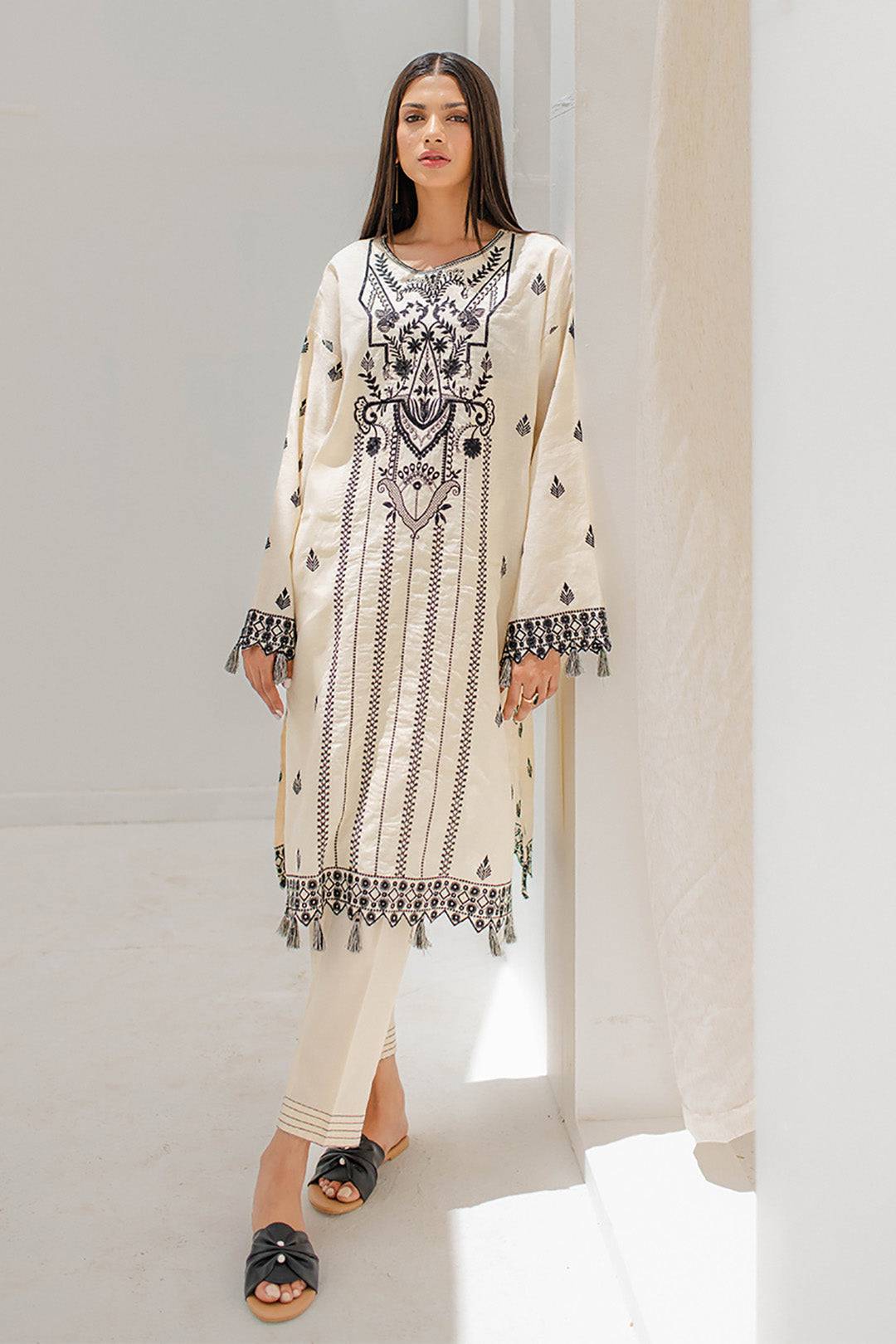 Zellbury | Unstitched 2 Piece Jacquard | Embroidered Shirt Shalwar - 0657 by Maria Faisal - Registered Vendor of : Zellbury Women - type : Signature Unstitched - 100% original wedding dresses