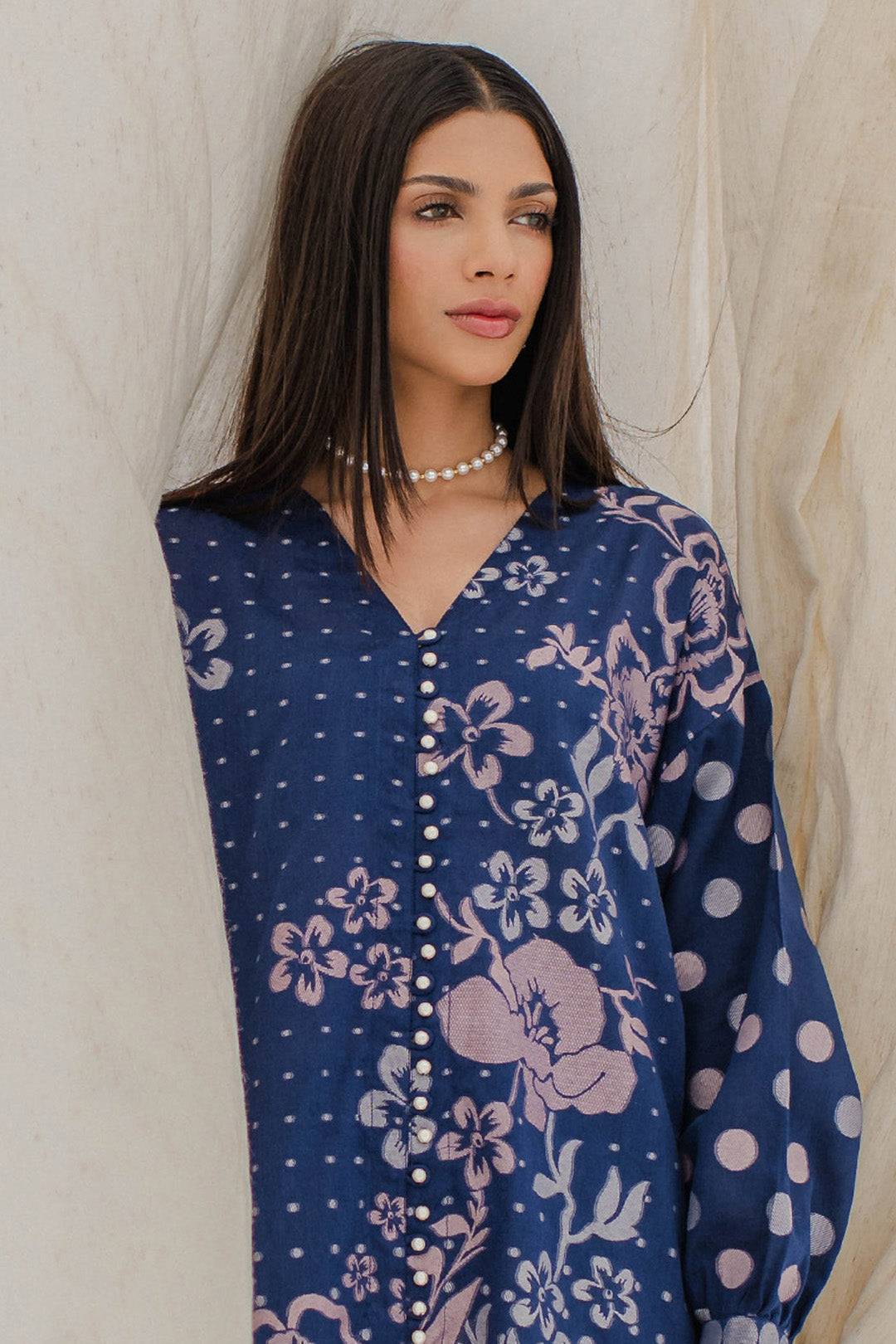 Zellbury | Unstitched 2 Piece Blue | Embroidered Shirt Shalwar - 0672 by Maria Faisal - Registered Vendor of : Zellbury Women - type : Signature Unstitched - 100% original wedding dresses