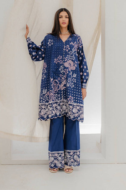 Zellbury | Unstitched 2 Piece Blue | Embroidered Shirt Shalwar - 0672 by Maria Faisal - Registered Vendor of : Zellbury Women - type : Signature Unstitched - 100% original wedding dresses
