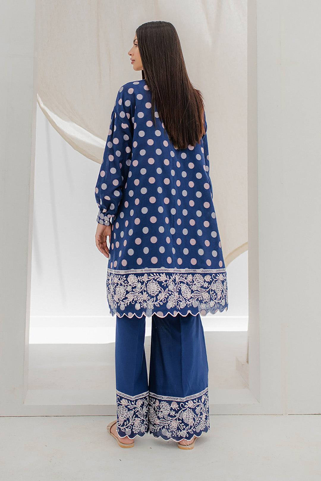 Zellbury | Unstitched 2 Piece Blue | Embroidered Shirt Shalwar - 0672 by Maria Faisal - Registered Vendor of : Zellbury Women - type : Signature Unstitched - 100% original wedding dresses