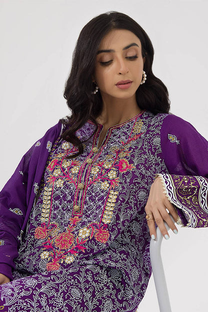Zellbury | Unstitched 3 Piece Lawn | Embroidered Shirt Shalwar Dupatta - 0196 by Maria Faisal - Registered Vendor of : Zellbury Women - type : Signature Unstitched - 100% original wedding dresses