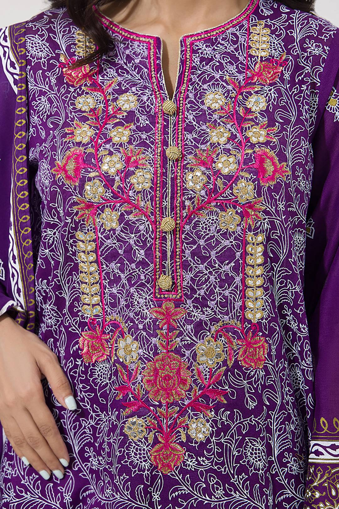 Zellbury | Unstitched 3 Piece Lawn | Embroidered Shirt Shalwar Dupatta - 0196 by Maria Faisal - Registered Vendor of : Zellbury Women - type : Signature Unstitched - 100% original wedding dresses