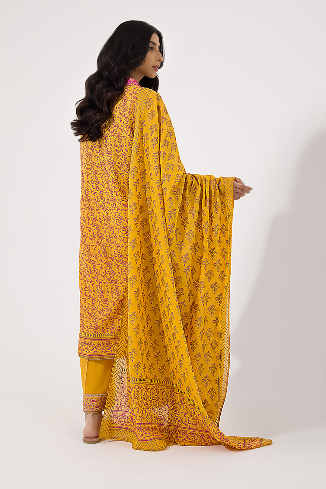 Zellbury | Unstitched 3 Piece Lawn | Embroidered Shirt Shalwar Dupatta - 0199 - Designer Dress with Intricate embroidery and embellishments. Shop elegent wedding dress at Maria Faisal.