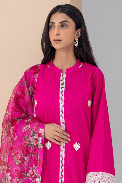 Zellbury | Unstitched 3 Piece Pink | Embroidered Shirt Shalwar Dupatta - 0365 by Maria Faisal - Registered Vendor of : Zellbury Women - type : Signature Unstitched - 100% original wedding dresses