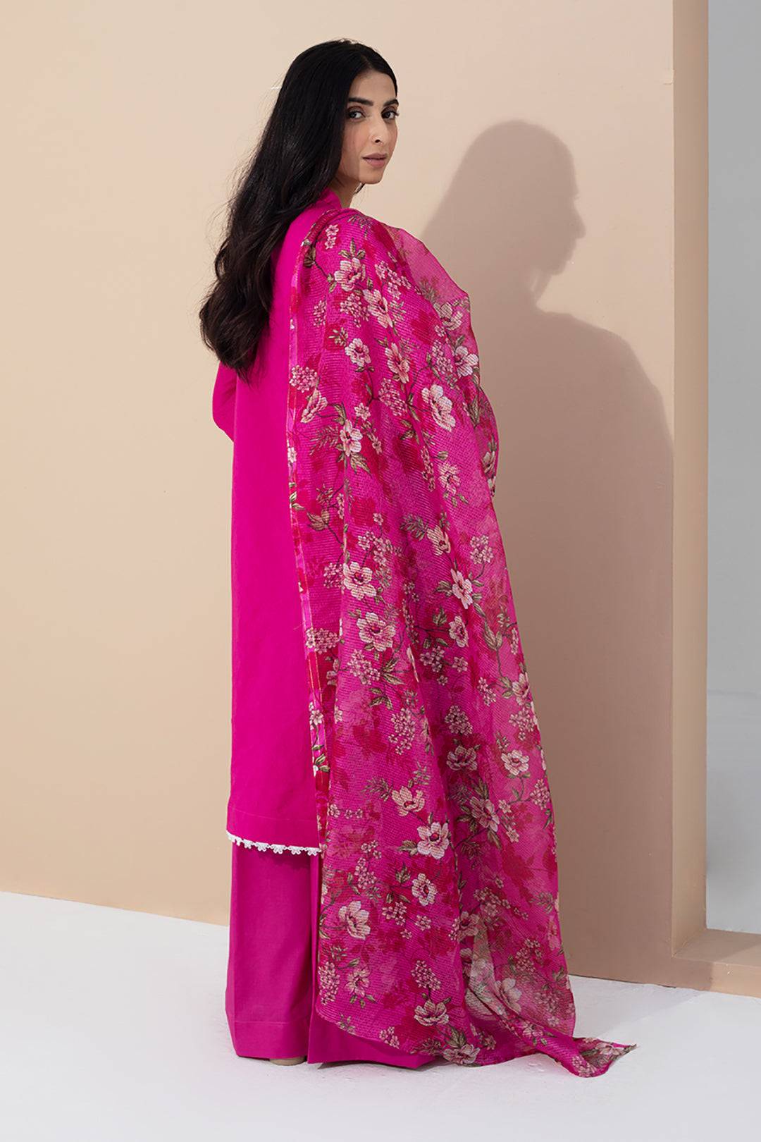 Zellbury | Unstitched 3 Piece Pink | Embroidered Shirt Shalwar Dupatta - 0365 by Maria Faisal - Registered Vendor of : Zellbury Women - type : Signature Unstitched - 100% original wedding dresses