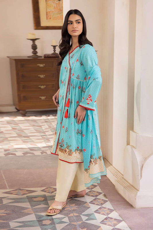Zellbury | Unstitched 2 Piece Blue | Embroidered Shirt Dupatta - 1023 by Maria Faisal - Registered Vendor of : Zellbury Women - type : Essential Unstitched - 100% original wedding dresses