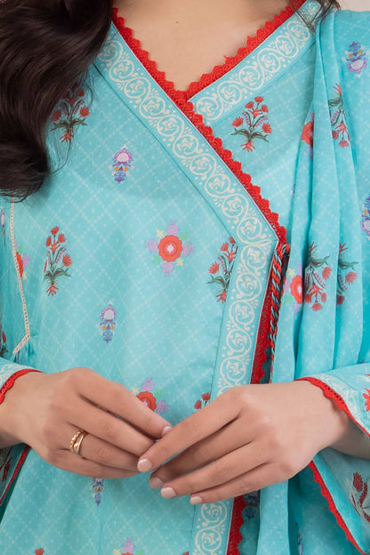 Zellbury | Unstitched 2 Piece Blue | Embroidered Shirt Dupatta - 1023 by Maria Faisal - Registered Vendor of : Zellbury Women - type : Essential Unstitched - 100% original wedding dresses