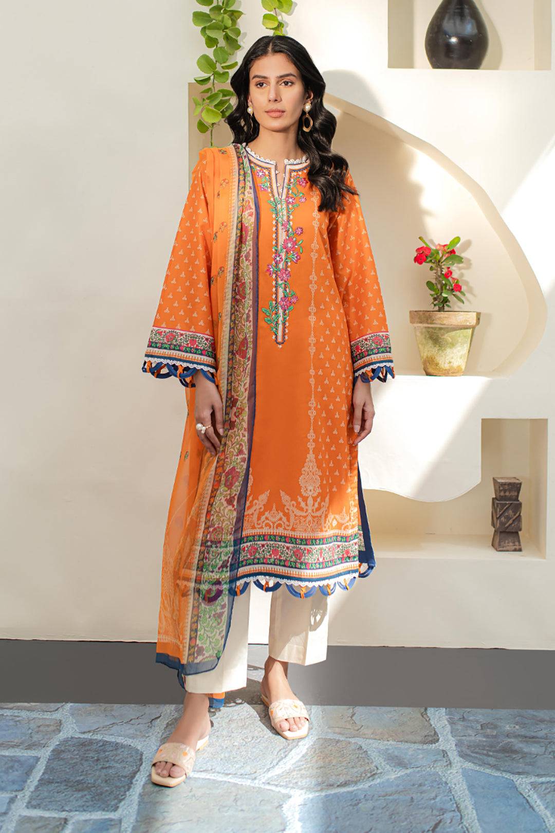 Zellbury | Unstitched 2 Piece Lawn | Embroidered Shirt Dupatta - 1661 by Maria Faisal - Registered Vendor of : Zellbury Women - type : Essential Unstitched - 100% original wedding dresses