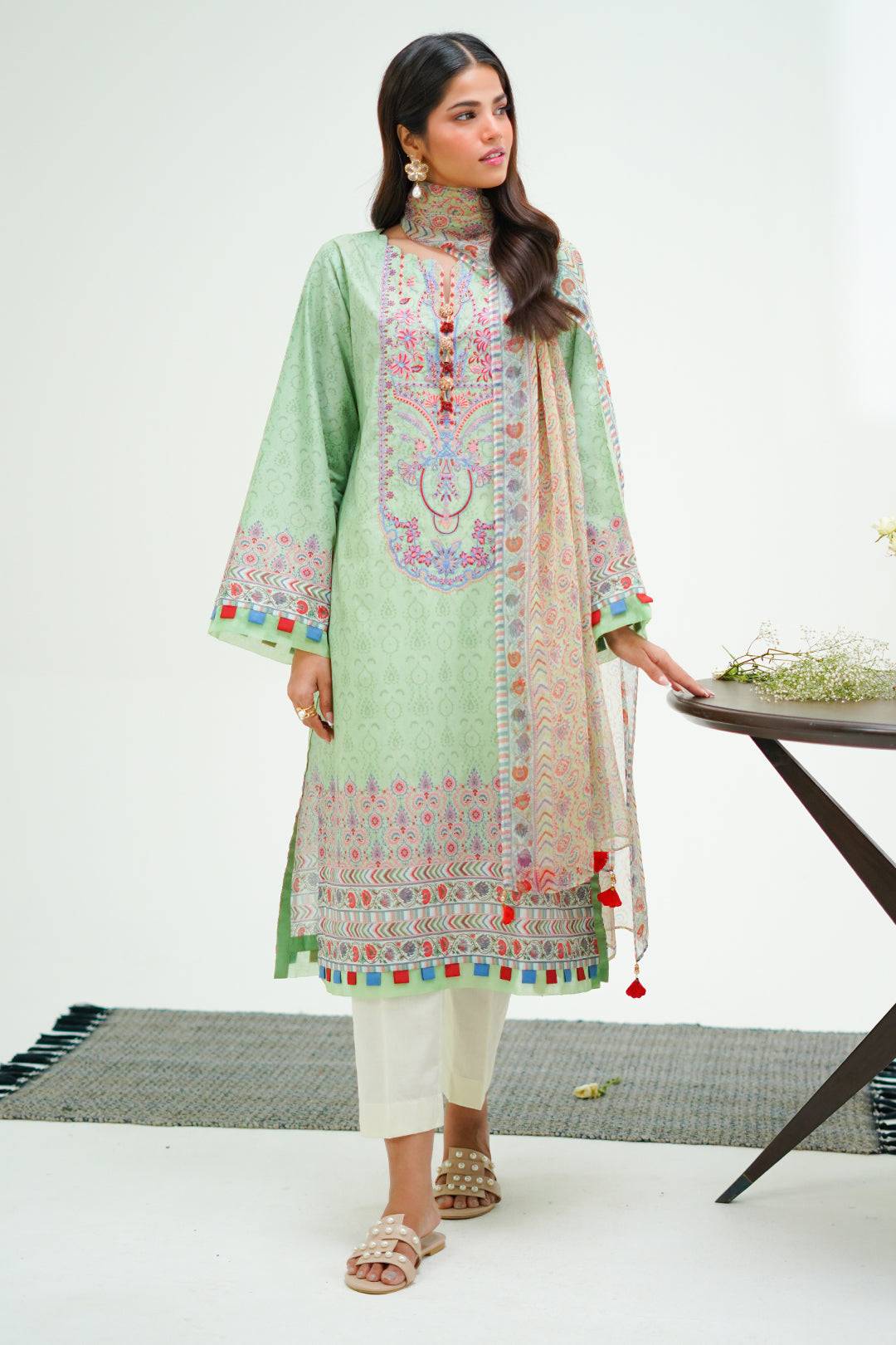 Zellbury | Unstitched 2 Piece Lawn | Embroidered Shirt Dupatta - 1715 by Maria Faisal - Registered Vendor of : Zellbury Women - type : Essential Unstitched - 100% original wedding dresses