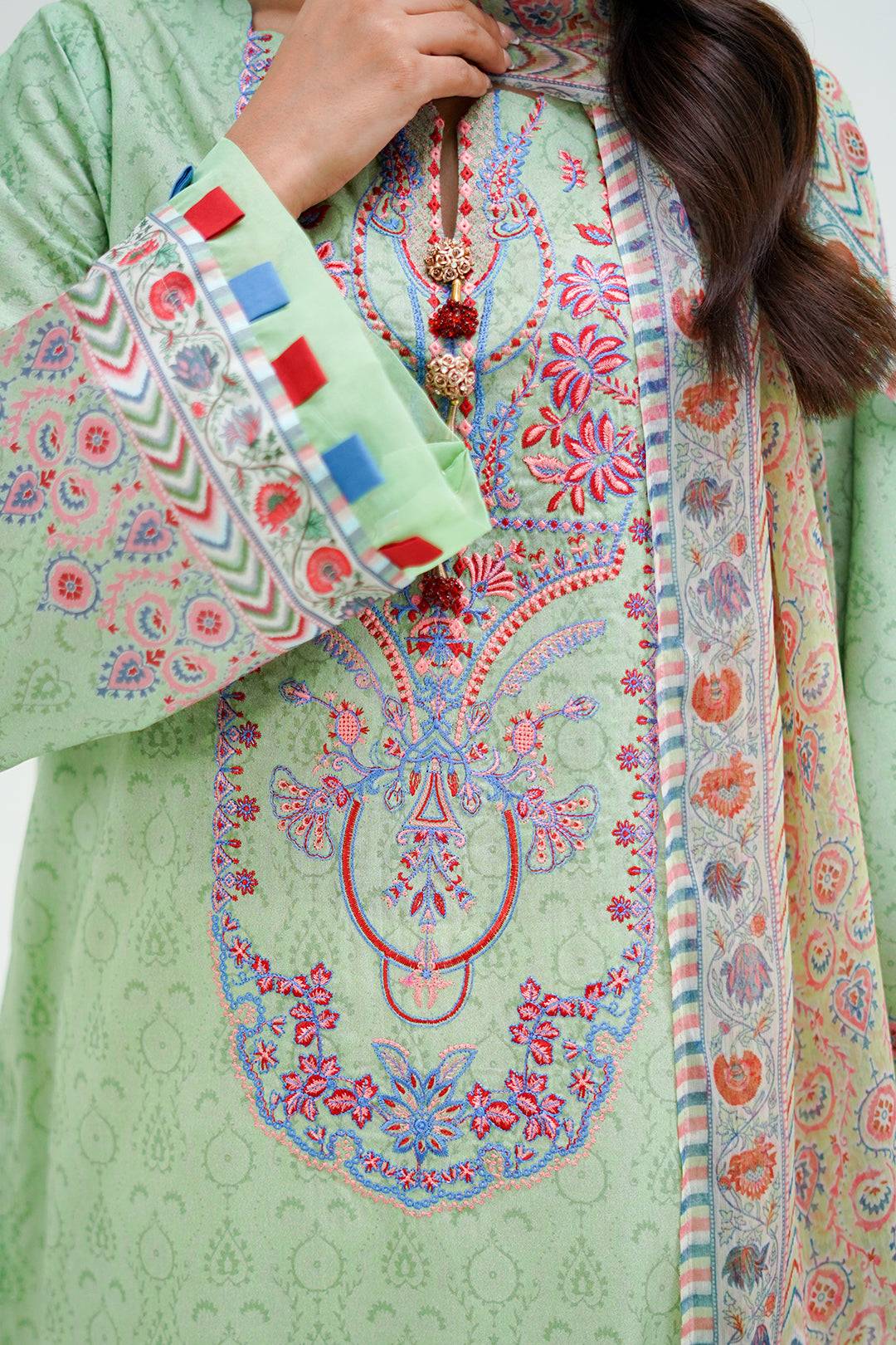 Zellbury | Unstitched 2 Piece Lawn | Embroidered Shirt Dupatta - 1715 by Maria Faisal - Registered Vendor of : Zellbury Women - type : Essential Unstitched - 100% original wedding dresses