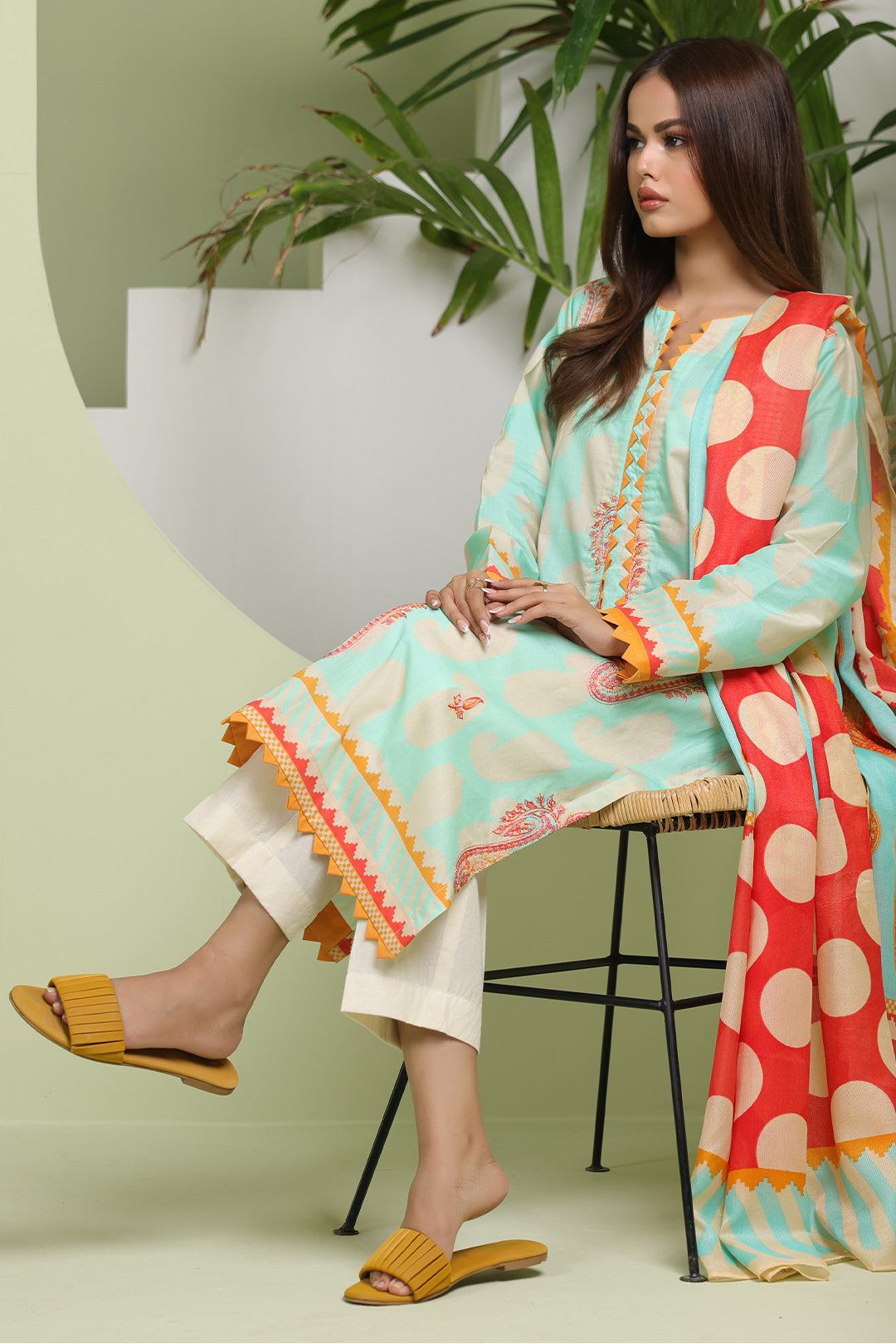 Zellbury | Unstitched 2 Piece Lawn | Embroidered Shirt Dupatta - 1716 by Maria Faisal - Registered Vendor of : Zellbury Women - type : Essential Unstitched - 100% original wedding dresses