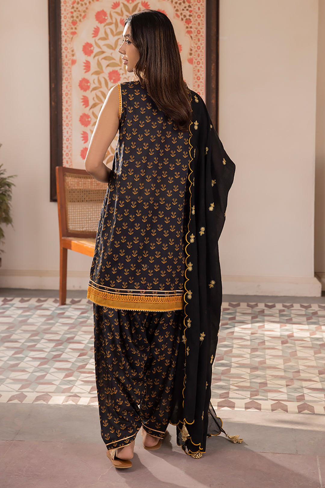 Zellbury | Unstitched 3 Piece Lawn | Embroidered Shirt Shalwar Dupatta - 1107 - Designer Dress with Intricate embroidery and embellishments. Shop elegent wedding dress at Maria Faisal.