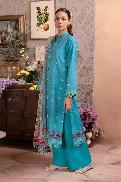 Zellbury | Unstitched 3 Piece Blue | Embroidered Shirt Shalwar Dupatta - 1115 by Maria Faisal - Registered Vendor of : Zellbury Women - type : Essential Unstitched - 100% original wedding dresses