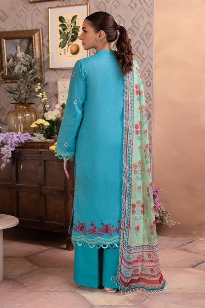 Zellbury | Unstitched 3 Piece Blue | Embroidered Shirt Shalwar Dupatta - 1115 by Maria Faisal - Registered Vendor of : Zellbury Women - type : Essential Unstitched - 100% original wedding dresses