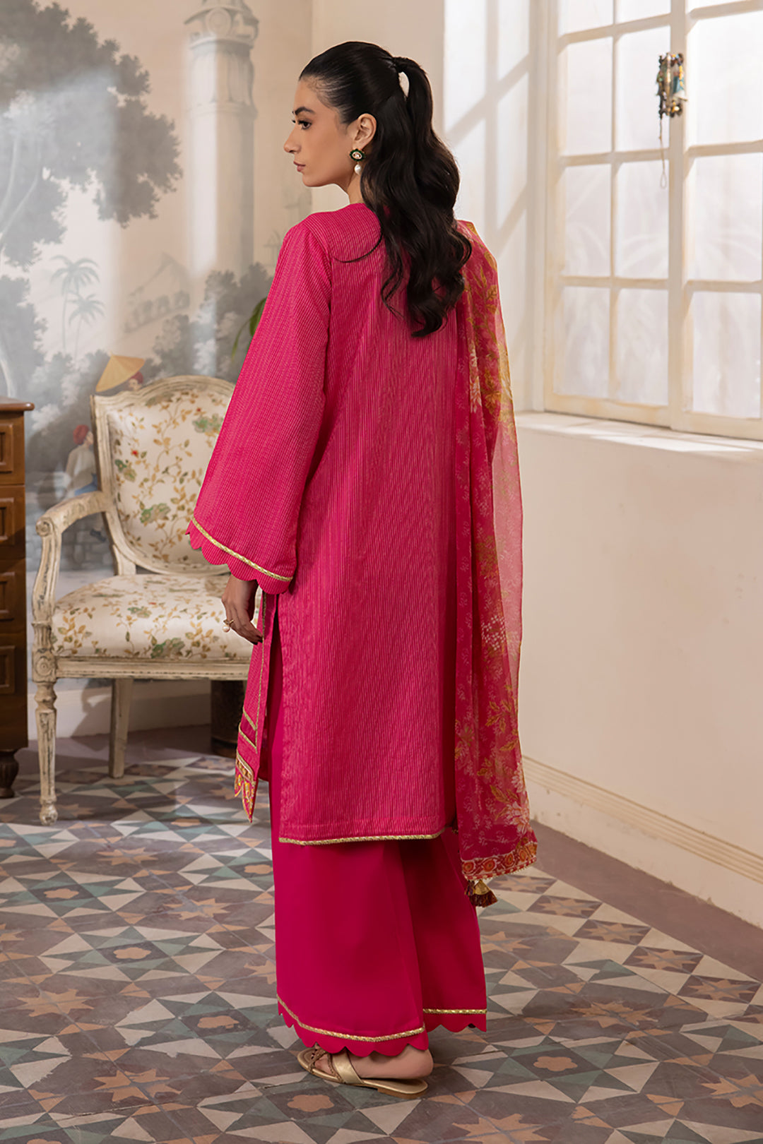 Zellbury | Unstitched 3 Piece Lawn | Embroidered Shirt Shalwar Dupatta - 1116 - Designer Dress with Intricate embroidery and embellishments. Shop elegent wedding dress at Maria Faisal.