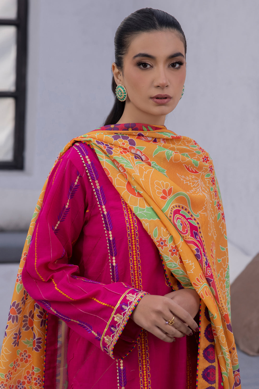 Zellbury | Unstitched 3 Piece Lawn | Embroidered Shirt Shalwar Dupatta - 1125 - Designer Dress with Intricate embroidery and embellishments. Shop elegent wedding dress at Maria Faisal.