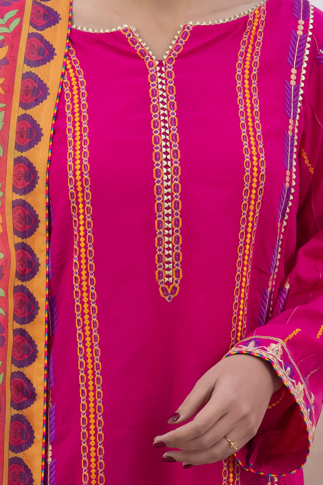 Zellbury | Unstitched 3 Piece Lawn | Embroidered Shirt Shalwar Dupatta - 1125 - Designer Dress with Intricate embroidery and embellishments. Shop elegent wedding dress at Maria Faisal.